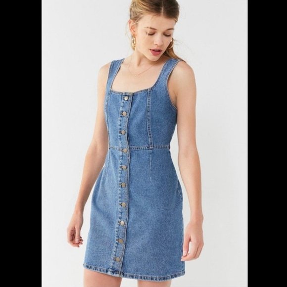 Urban Outfitters Denim Mini Dress Size 6 - Picture 3 of 6